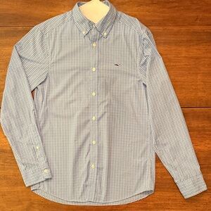 Vineyard Vines Light Blue Checkered Button Down Shirt